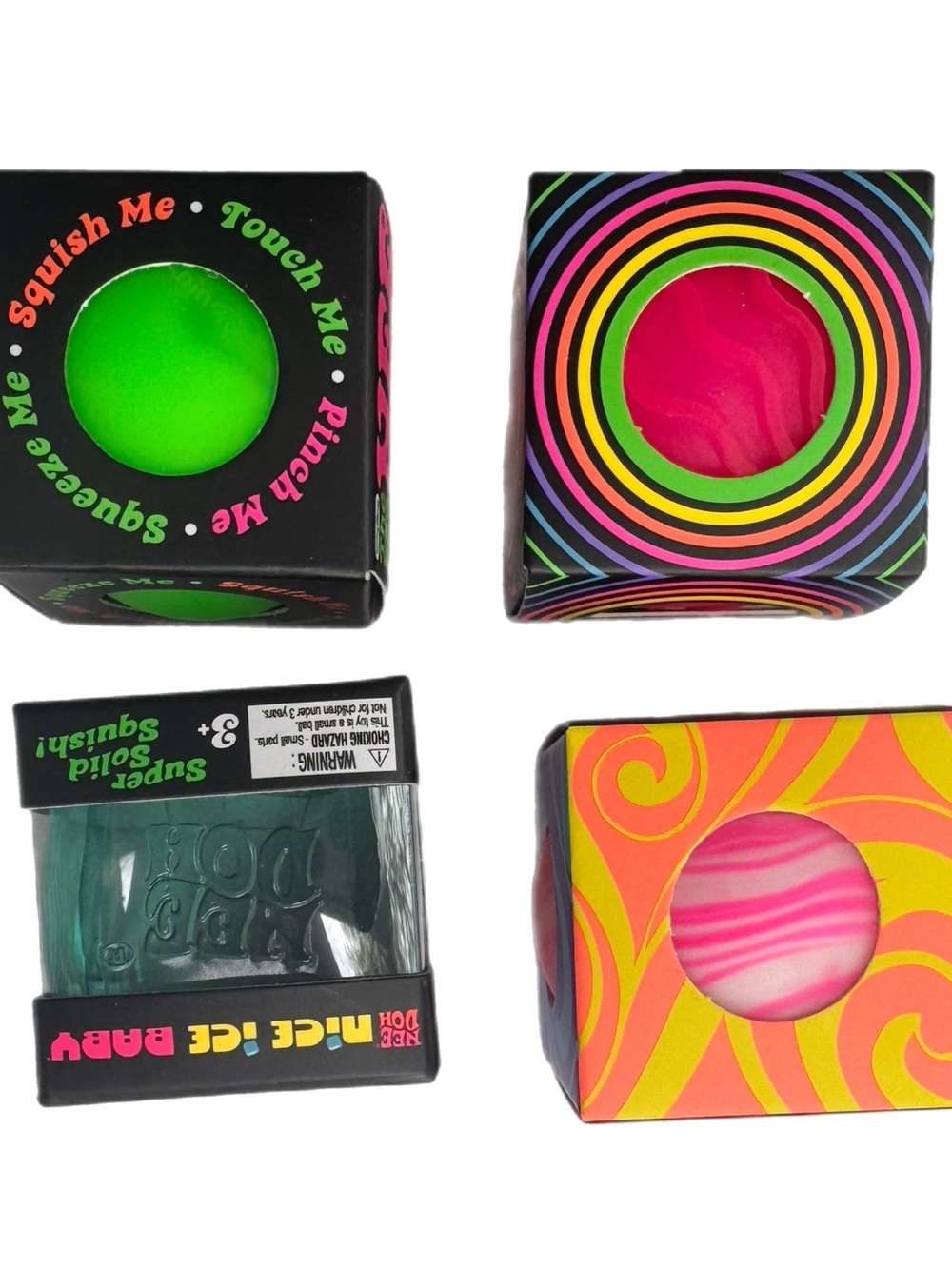Needoh Squishy nice ice baby teeny groovy glob ripples groovy glob swirl tiny